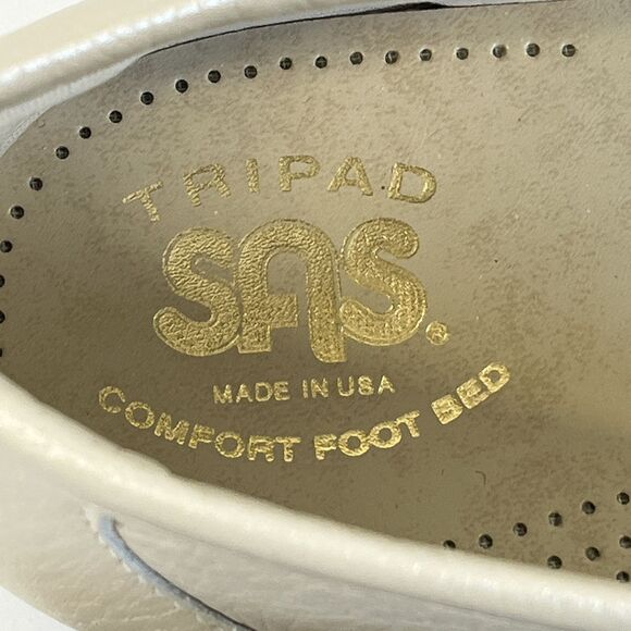 SAS Simplify Loafer Shoe Everyday Leather Pearl Bone Size 9 Med. Tripad Comfort - Picture 4 of 9